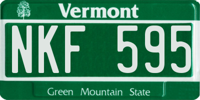 VT license plate NKF595