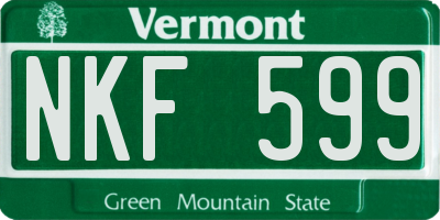 VT license plate NKF599