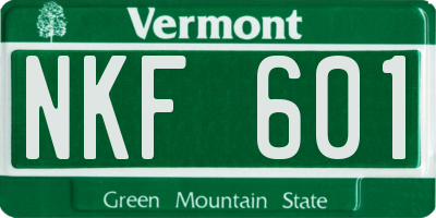 VT license plate NKF601