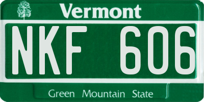 VT license plate NKF606