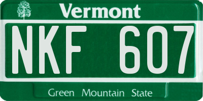 VT license plate NKF607