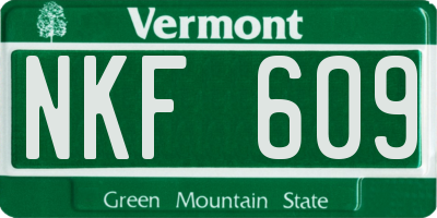 VT license plate NKF609