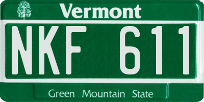 VT license plate NKF611