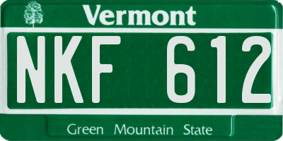 VT license plate NKF612