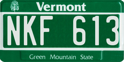 VT license plate NKF613