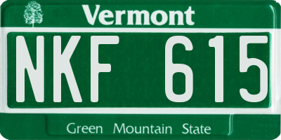 VT license plate NKF615