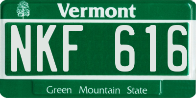 VT license plate NKF616