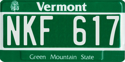 VT license plate NKF617