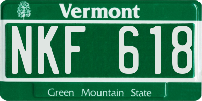 VT license plate NKF618