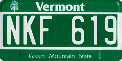 VT license plate NKF619