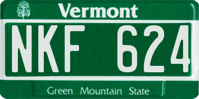 VT license plate NKF624