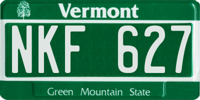 VT license plate NKF627