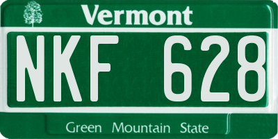 VT license plate NKF628