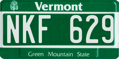 VT license plate NKF629