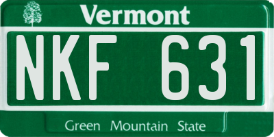 VT license plate NKF631