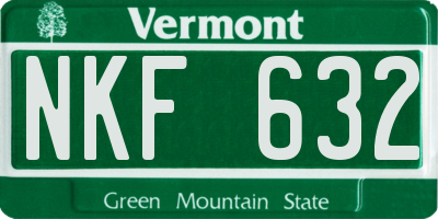 VT license plate NKF632