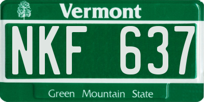 VT license plate NKF637