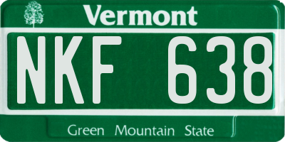 VT license plate NKF638