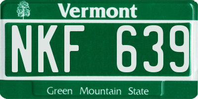 VT license plate NKF639