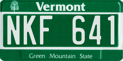 VT license plate NKF641
