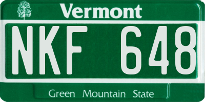 VT license plate NKF648
