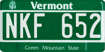 VT license plate NKF652
