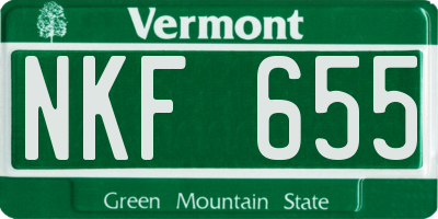 VT license plate NKF655