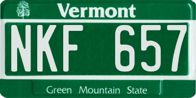 VT license plate NKF657