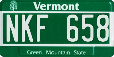 VT license plate NKF658