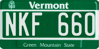 VT license plate NKF660