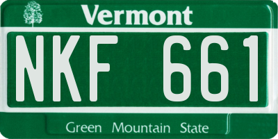 VT license plate NKF661