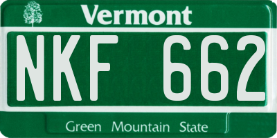 VT license plate NKF662
