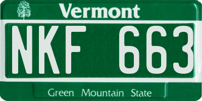 VT license plate NKF663