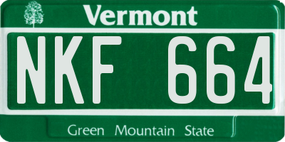 VT license plate NKF664