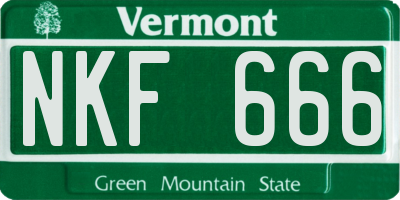 VT license plate NKF666