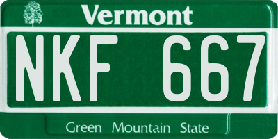 VT license plate NKF667