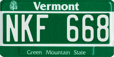 VT license plate NKF668