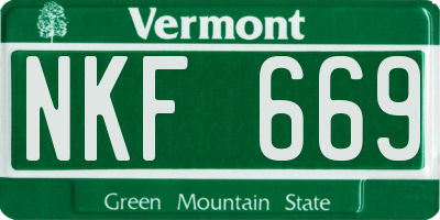 VT license plate NKF669