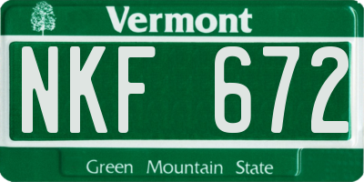 VT license plate NKF672