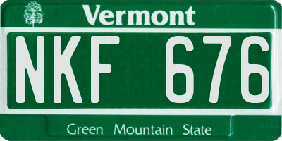 VT license plate NKF676