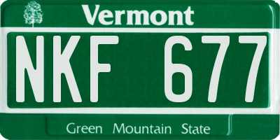 VT license plate NKF677