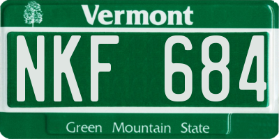 VT license plate NKF684