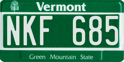 VT license plate NKF685