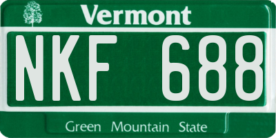 VT license plate NKF688