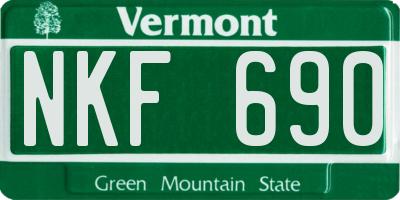 VT license plate NKF690