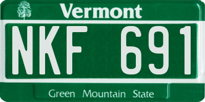VT license plate NKF691