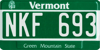 VT license plate NKF693