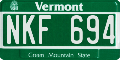 VT license plate NKF694