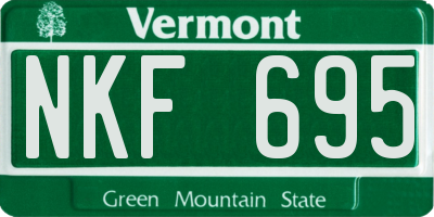 VT license plate NKF695