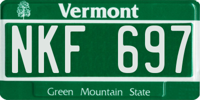 VT license plate NKF697